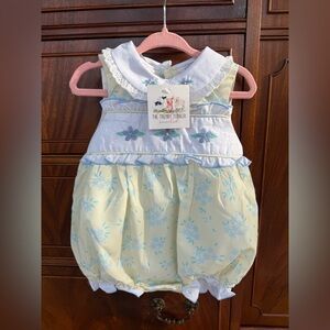 Floral Romper - Yellow and Blue